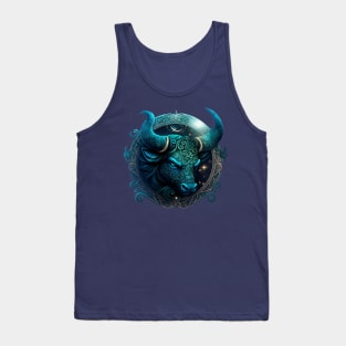 Taurus The Bull Zodiac Sign Design Tank Top